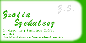 zsofia szekulesz business card